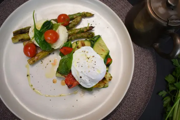 Courgettes & poivrons grillés, mozzarella di bufala